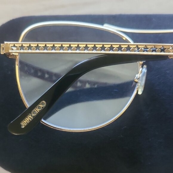 NEW & AUTHENTIC EYEGLASSES JIMMY CHOO MODEL JC200, 54-18-140, GOLD-BLACK - Picture 4 of 4